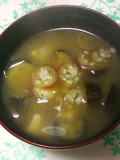 なすとみょうがと豆腐のみそ汁-レシピのメイン写真
