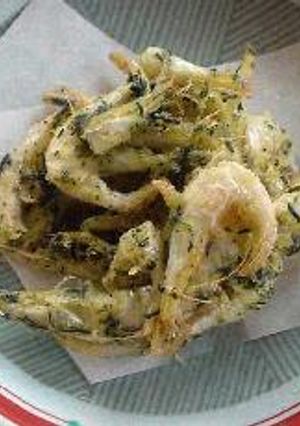 はなびし草の白エビとお茶の葉のかき揚げ-レシピのメイン写真