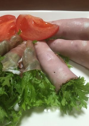 おもてなしにも♪わさび菜のハム巻き-レシピのメイン写真