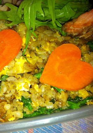 焦げ醤油の香りの菜花チャーハン-レシピのメイン写真