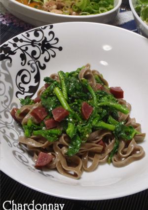 菜の花とベーコンの☆蕎麦ぺペロン-レシピのメイン写真