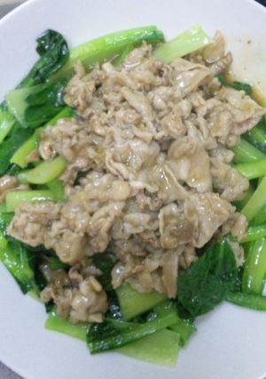 ありそうでなかった小松菜の豚肉あんかけ♪-レシピのメイン写真