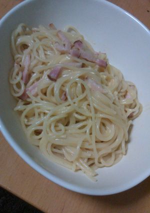 ムクゲのカルボナーラ☆スパゲッティー-レシピのメイン写真