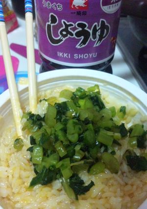 簡単混ぜるだけ卵かけご飯野沢菜のせ-レシピのメイン写真