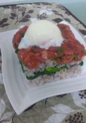 ネギトロとホウレンソウのご飯ケーキ☆-レシピのメイン写真