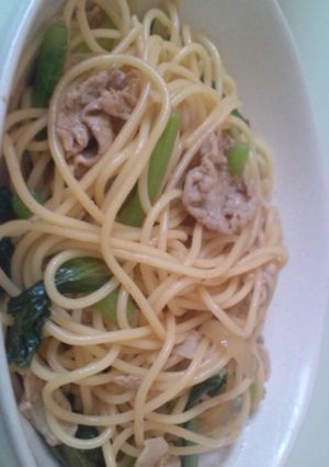 小松菜と豚肉のパスタ-レシピのメイン写真