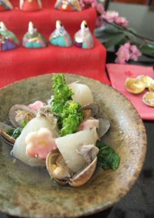 かぶとアサリの桜香蒸し-レシピのメイン写真
