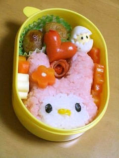 ピンクが可愛い!マイメロ弁当!キャラ弁♪-レシピのメイン写真