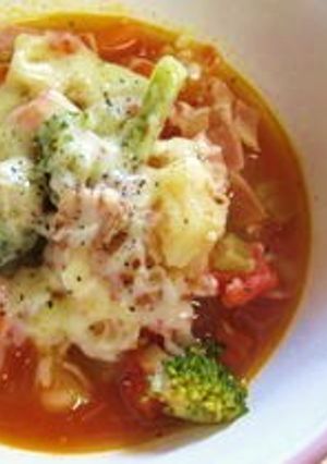 コンソメ無し!野菜たっぷりミネストローネ-レシピのメイン写真