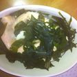 新ワカメと生鮭のレンジ蒸し酢味噌ダレ