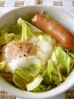 簡単♪朝食に♪キャベたま丼-レシピのメイン写真