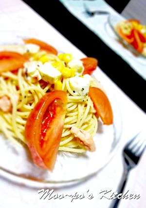 トマトとクリームチーズの冷製パスタ-レシピのメイン写真