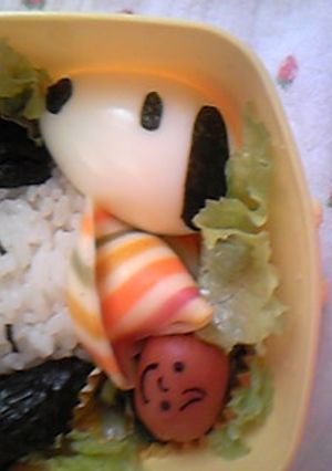 ゆで卵でスヌーピー☆キャラ弁おかず-レシピのメイン写真