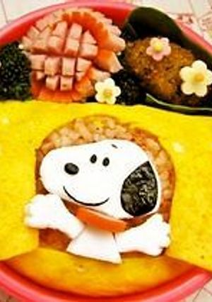 キャラ弁★スヌーピーのオムライス-レシピのメイン写真