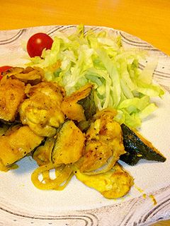 鶏肉とかぼちゃのカレー炒め-レシピのメイン写真