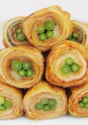 【豚ばら肉の『キムチ巻き』揚げ】の作り方-レシピのメイン写真