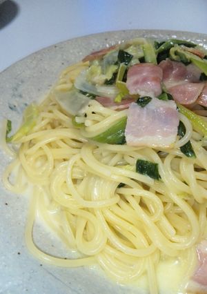 ベーコンと野菜のクリームパスタ-レシピのメイン写真