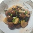 手抜きでごめん肉団子と長芋の甘酢あんかけ