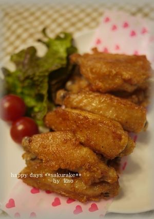 鶏手羽中のパプリカ入りから揚げ♪-レシピのメイン写真