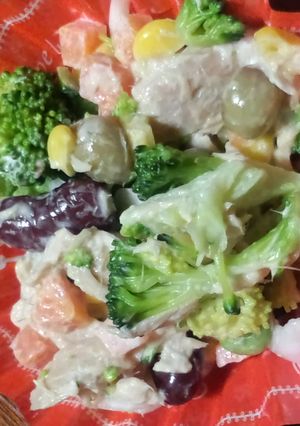 夕飯の残りをお弁当に☆彩りサラダ☆-レシピのメイン写真
