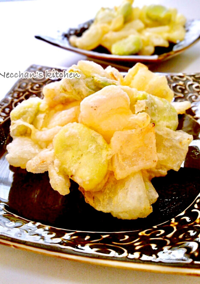 ＊そら豆と新玉ねぎのかき揚げ＊-レシピのメイン写真