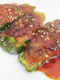 【辛口『肉詰めピーマン』焼き】の作り方-レシピのメイン写真