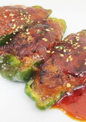 【辛口『肉詰めピーマン』焼き】の作り方-レシピのメイン写真