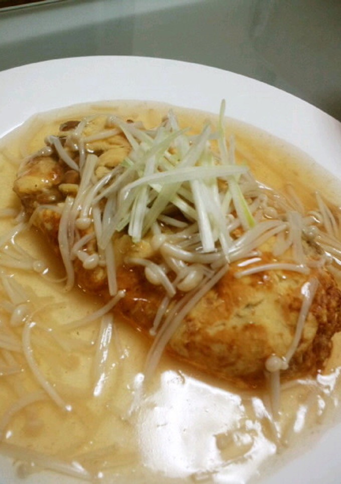 納豆オムレツの和風えのきあんかけ-レシピのメイン写真