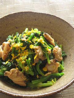 菜の花とほうれん草のからし醤油和え-レシピのメイン写真