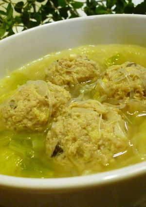 圧力鍋で時短♪白菜と肉団子と春雨のスープ-レシピのメイン写真