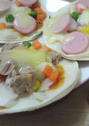 経済的☆餃子の皮DEｸﾘｽﾋﾟｰﾋﾟｻﾞ-レシピのメイン写真