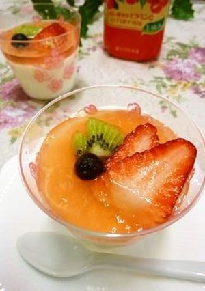 アセロラジュレで　ミルク寒天ゼリー-レシピのメイン写真