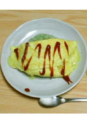 バターバジルライスチーズオムレツのせ-レシピのメイン写真