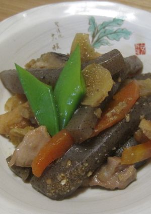 たっぷり生姜入り！こんにゃく竹輪煮-レシピのメイン写真
