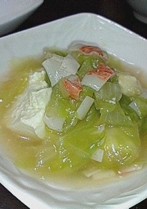 ﾚﾀｽとｶﾆｶﾏ中華風あんかけ豆腐♪-レシピのメイン写真