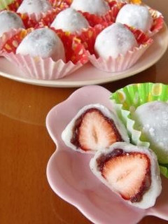 初めてのいちご大福☆レンジで簡単^u^☆-レシピのメイン写真