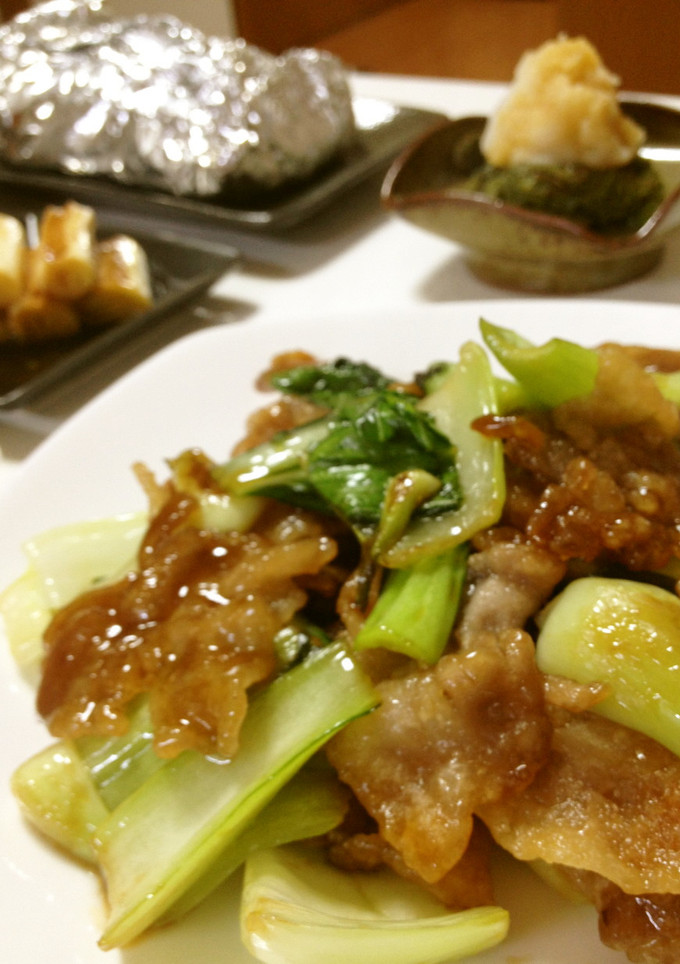 節約♪少量の豚肉と青梗菜でオイスター炒め-レシピのメイン写真