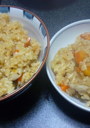 炊き込みごはんにはぜひ鶏皮を！-レシピのメイン写真