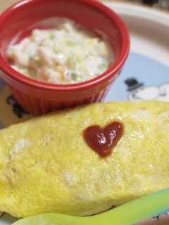 離乳食後期★お粥チキンライスでオムライス-レシピのメイン写真