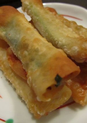簡単おつまみ！餃子の皮で大葉チーズ巻き❁-レシピのメイン写真