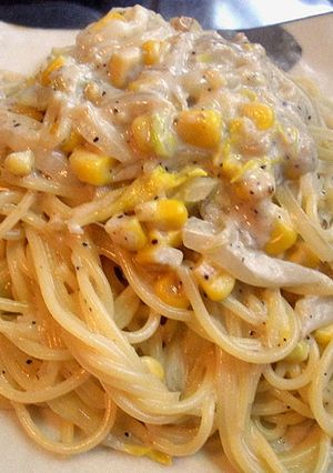 白菜とコーンのホワイトパスタ♪-レシピのメイン写真