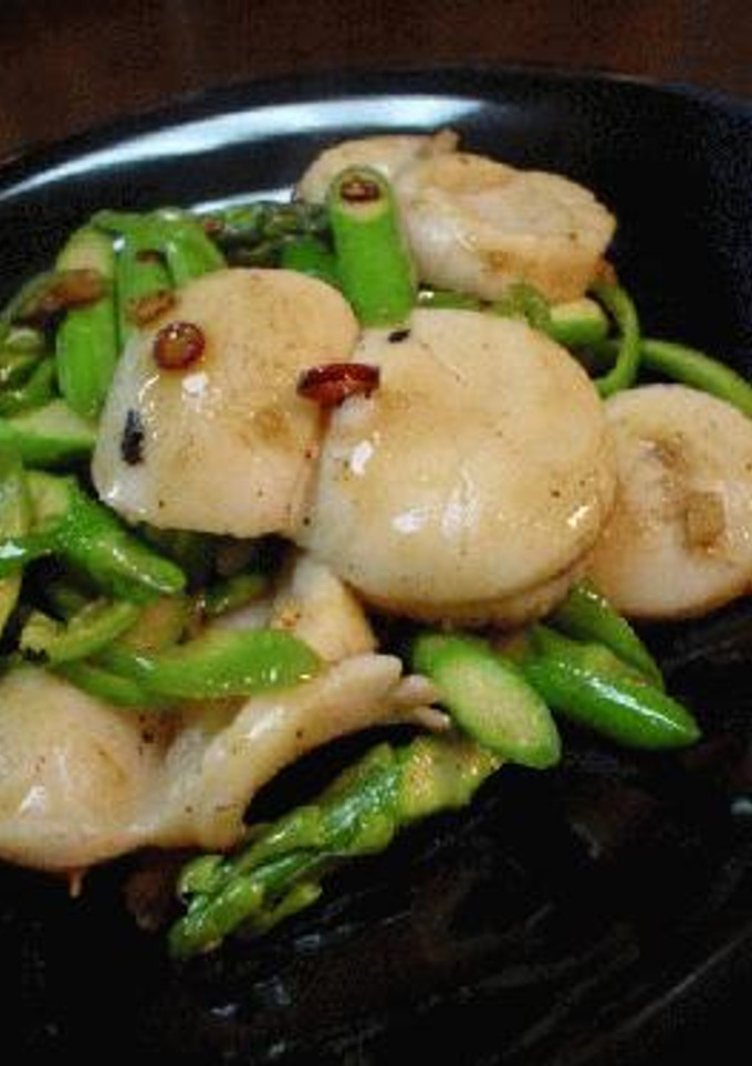 生ホタテとアスパラの中華風炒め-レシピのメイン写真
