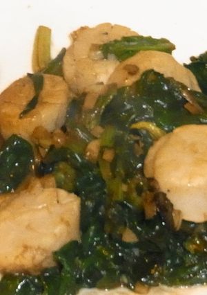 ほうれん草とホタテの炒めバルサミコ風味-レシピのメイン写真