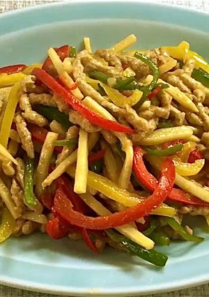 大豆たん白の青椒肉絲（素使用）大豆ミート-レシピのメイン写真