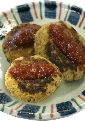 大豆たんぱくミンチのハンバーグ 卵無し-レシピのメイン写真