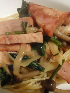 ハムとほうれん草の和風パスタ-レシピのメイン写真