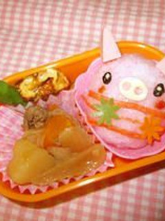 キャラ弁 ボーダーな豚さん!!-レシピのメイン写真