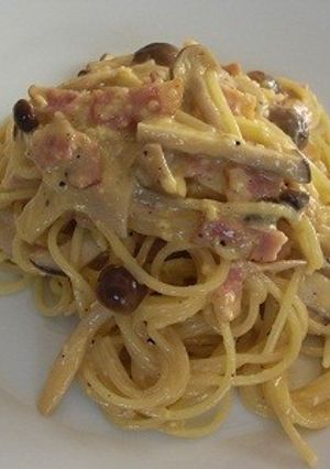 きのことベーコンのカルボナーラ-レシピのメイン写真