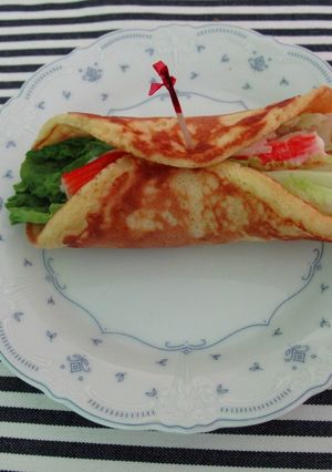 ホットケーキMで☆カニかまロールサンド☆-レシピのメイン写真