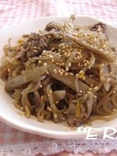 ごぼうと牛肉と糸こんの炒め煮♪♪-レシピのメイン写真